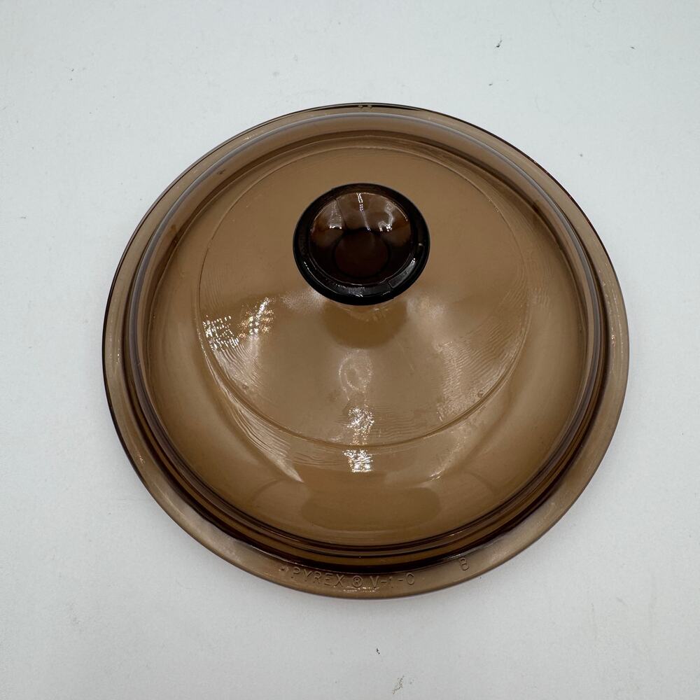 Vintage Pyrex Visions Amber V-1-C Lid Only Fits 6" Pot